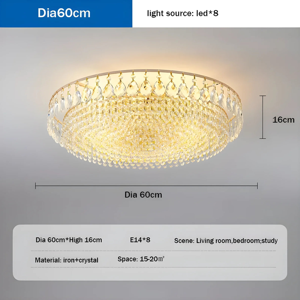 French Luxury LED Crystal Ceiling Lamp Villa Living Room Restaurant Highend Bedroom Water Droplet Chandelier Home Decor Lighting