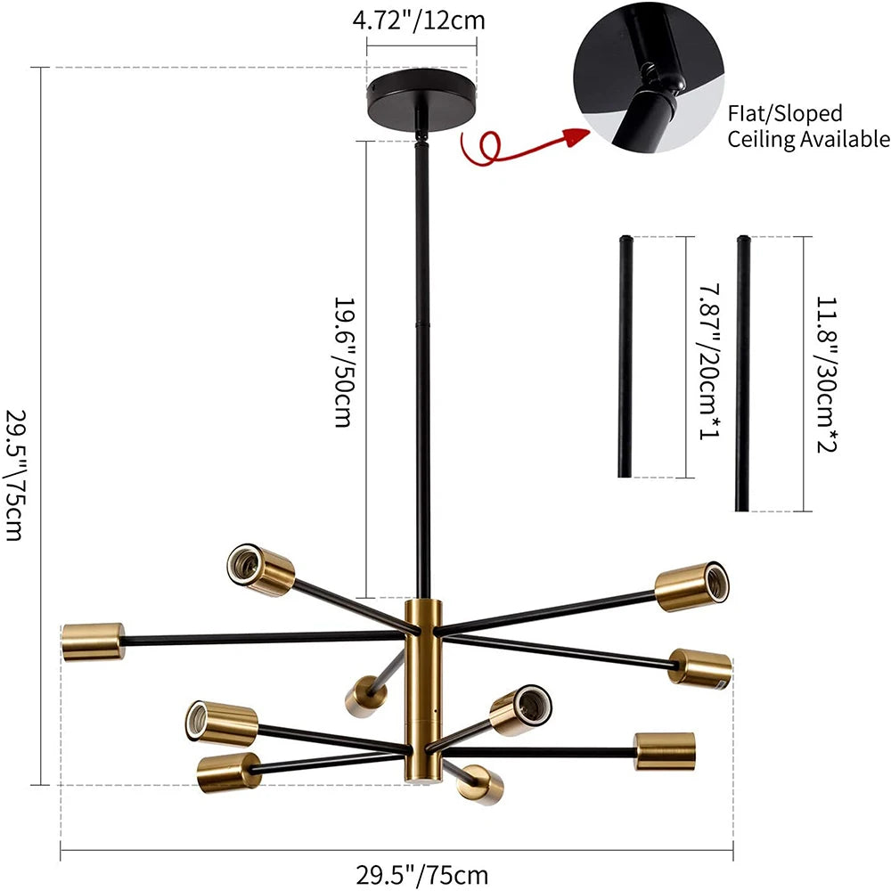 Modern LED Pendant Lights 4/6/8/10/12H Chandelier For Living Room Dining Room Bedroom Hotel Hall Indoor Decor Lighting Fixtures