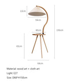 Nordic Creative Natural Wood Walnut Pleated LED Floor Lamp Living Room Bedroom Study Reading Light Indoor Decor Lighting Fixture