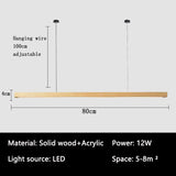 Nordic Solid Wooden Pendant Lights LED Wood Pendant Lamps for Dining Living Room Kitchen hanging chandelier Shop Long Strip Lamp