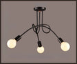 American Retro Ceiling Light Wrought Iron LED E27 Chandelier Black and White Lamp Living Room Decoration Home Lighting Fixture