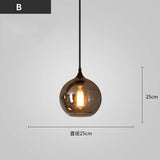 Modern LED Glass Ball Pendant Lamp for Living Room Bedroom Dining Kitchen - Indoor Hanging Chandelier Home Decor Light