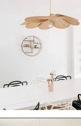 Fabric Flower Pendant Lamp Cloth Hanging Chandelier Light Fixture for Dining Room Living Room Bedroom