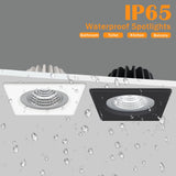 Square LED Downlight IP65 Waterproof Recessed Ceiling Lamp White/Black COB 5W 7W Spot Indoor Bathroom Balcony Light Fixtures
