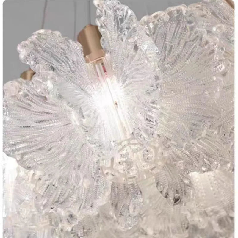 Nordic New Highend Acrylic Flower Pendant Lamp Living Room Restaurant Bedroom Villa Hotel Creative Chandelier Art Lighting Decor