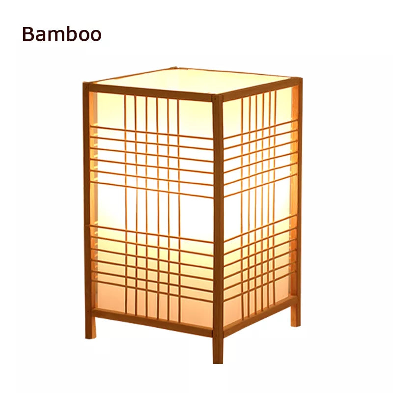 Bamboo Woven Products Simple Bedroom Study Table Lamp Bedside Table Lamp Bamboo art Warm Decoration Desktop Japanese Table Lamp