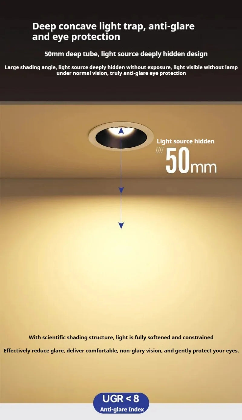 IP68 Waterproof LED Downlight Embedded 7W 9W 12W 15W 18W 24W LED Ceiling Light For Kitchen Washbasin Bathroom Recessed Spotlight