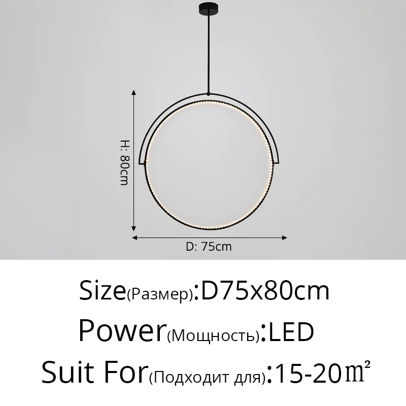 Kepler Pendant Lamp Italian design spotlight Minimalist ring light Dining Table Fabric Lamp Living Room Decoration bedside lamp