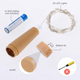 LED Wine Bottle Lights 2M 20LEDs Cork Shape Copper Wire Colorful Mini String Lights For Christmas Tree Wedding Party Decor Bottl