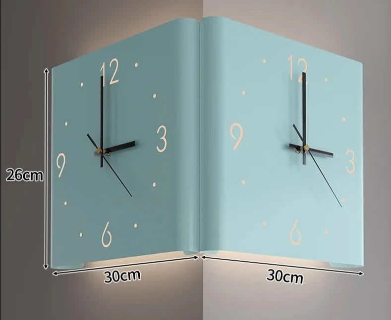 LED Corner Wall Clock Double Sided Silent Walls Clocks Modern Simple Digital Wall Lamp Creative Night Light Home Decoration