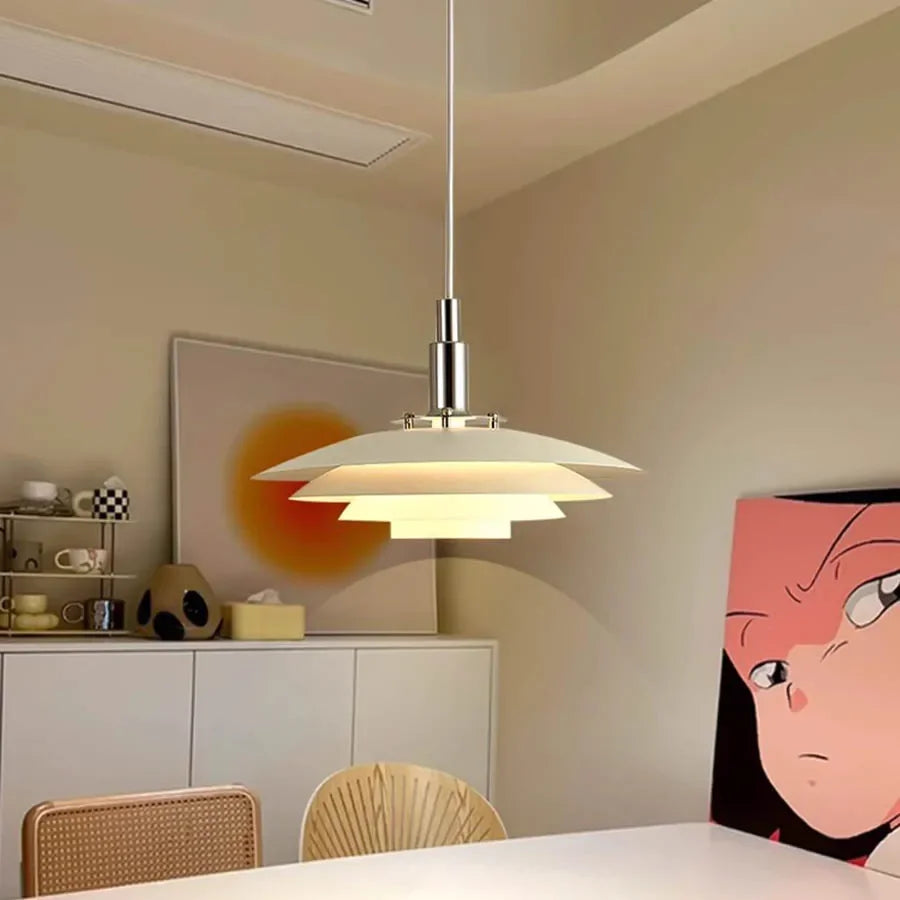 Dia38CM Nordic Umbrella LED Pendant Lamp Kitchen Island Dining Table Pendant Light Creative Art Bedroom Restaurant Hanging Light