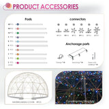12FT Outdoor Dome Tent Waterproof PVC Clear Cover LED Lights Window 6-10 Person Camping Backyard Patio Party Custom