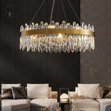 Dimmable Gold Rectangle Crystal Chandelier for Dining Living Room Modern Ceiling Light for Kitchen Island K9 Crystal Lights
