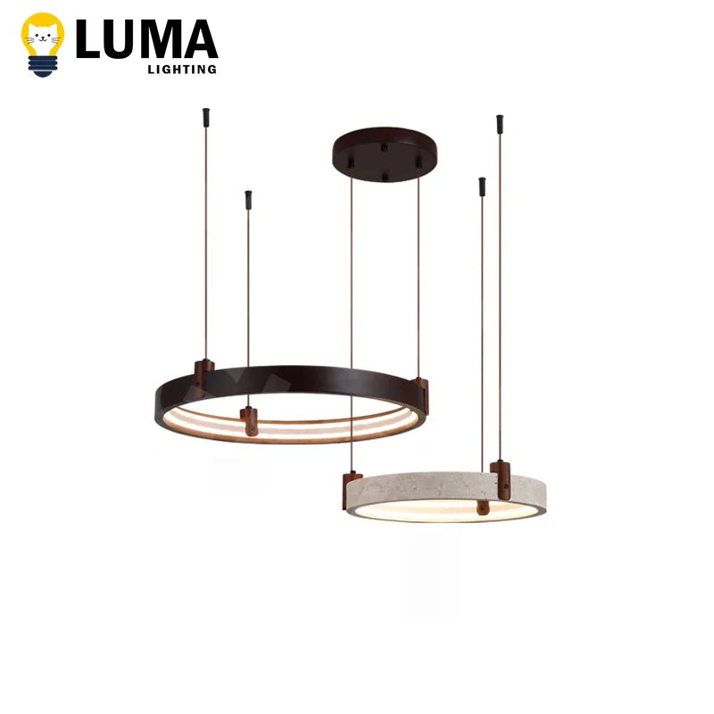Wabi Sabi Japanese Yellow Travertine Pendant Light, Natural Cave Stone Solid Wood Chandeliers for Livingroom Kitchen Island Deco