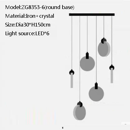 Duplex Staircase Pendant Lamps 2025 New Light Luxury Crystal Revolving Jump Floor Loft Apartment Living Room Long Chandeliers