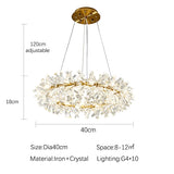 Nordic Modern Ceiling Chandelier Bedroom Dining Living Room Crystal Pendant Lamp Interior Decoration Firefly Garland LED Light