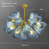 Creative All-copper Headboard Chandelier Light Luxury Individual All-copper Bedroom Blue Glass Lamp Indoor Home Decor G9 Bulb