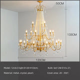 American Black Candle LED Chandelier - Luxury Crystal Pendant for Stairs