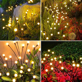 Upgraded Solar Powered Firefly Garden Lights (Outdoor IP65 Waterproof) - Swaying Starburst Fairy Lights for Backyard, Patio & Pathway Decoration