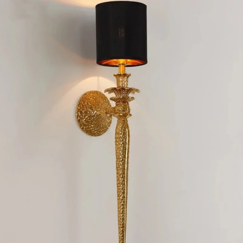 Full Copper LED Wall Lamp - Luxury Modern Retro Sconce Light Fixture for Living Room TV Background, Bedroom Bedside & Staircase