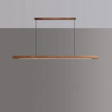 Solid Wood Long LED Pendant Light Modern Minimalist Dining Room Bedroom Living Room Front Desk Decorative Lighting Fixtures