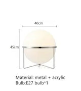 Pierre Garrault Desk Lamp LED Metal Chrome Light Living Room Hotel Room White Acrylic Ball Lights Home Art Deco Art Work Light