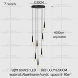 Nordic Modern Home Decoration Chandelier Hanging Stairs Pendant Light Villa Living Room Kitchen Pendent Lamp Indoor Lighting