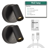 4-Pack Magnetic LED Wall & Table Lamp - Touch Dimmable 3-Color 350° Rotatable Night Light