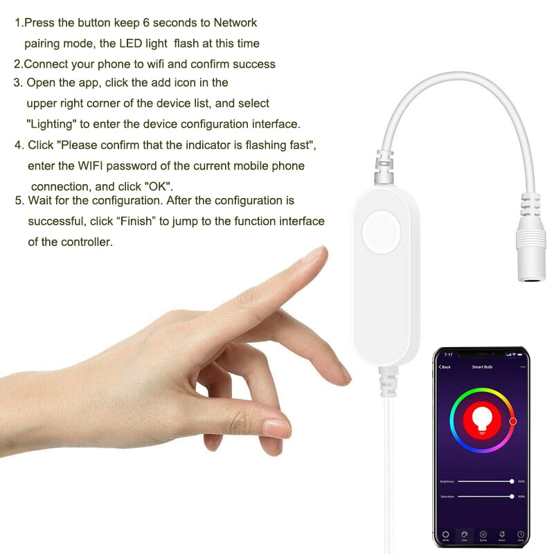 Smart Life Led Controller Smart Life APP 5-24V -DW/CCT/RGB/RGBW led Light Strip Wireless Remote ...