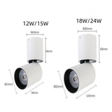 LED ceiling-mounted adjustable downlight for home and commercial lighting. Foldable, rotates 90°, 355°. Ceiling-mounted