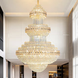 Double-Storey House Living Room Chandelier Hollow And Luxurious Modern And Retro Crystal Lamp-Style Multi-Story Villa Hall Light