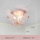 Pink Rose Bouquet Ceiling Lights Children's Room Princess Room Decor Light Romantic Girl Bedroom Corridor Bouquet Ceiling Lamps
