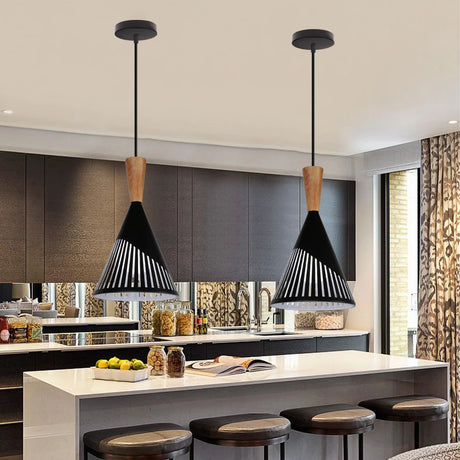 Modern Simple Pendant Lights Wood Nordic E27 Hanging Pendant Lamps Restaurant Bar Living Room Bedside Lighting Fixture Luminaire
