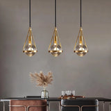 Modern Luxury Copper Crystal Pendant Lights Restaurant Bar Dining Room Bedroom Bedside LED Hanging Lamp Home Lighting Luminaire
