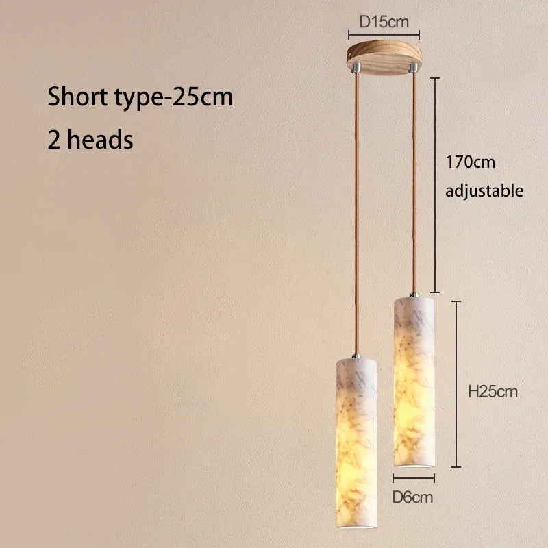 Spanish Marble Pendant Light Luxury Natural Veins Stone Copper Suspension Luminaire for Dining Kitchen Bar Bedside Hanging Lamp