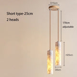 Spanish Marble Pendant Light Luxury Natural Veins Stone Copper Suspension Luminaire for Dining Kitchen Bar Bedside Hanging Lamp