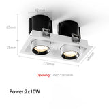 LED Spotlights Telescopic Folding Grille Spot Light Double Heads COB Lamp Square Ceiling Foco Recessed Anti Glare Stretchable