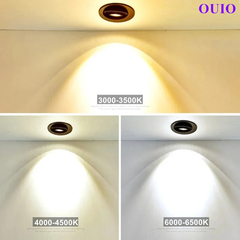 Rotatable Angle Dimmable Recessed  Adjustable LED Downlights 7W 9W 12W 15W 20W COB Ceiling Spot Lights AC90~260V Background Lamp