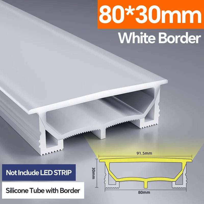 Light Strip Silicone Tube LED Diffuser Flexible Black and White Lampshade with Edge Contour Light Mask Plate Cover