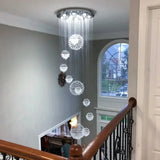 Modern Crystal Ceiling Chandelier Decoration High Spiral Large Raindrop Flush Mount Fixture Lamps Living Room Hall Led Lights