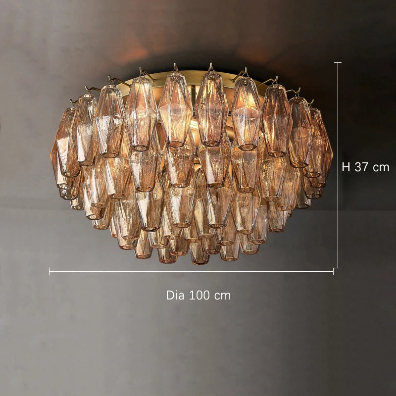 2025 Contemporary Glass Pendant Lamp Round Rectangle Chandelier Silver Black Finish Adjustable Ceiling Light Villa