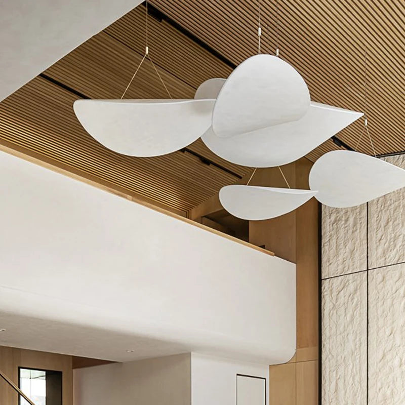 Nordic Minimalist Wabi Sabi Silk Chandelier Living Dining Room Bar Home Deco Led Pendant Lamp Bedroom Loft Hanging Light Fixture