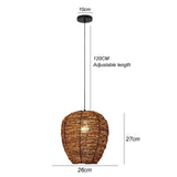Classic Bamboo Luster's Chandelier Hanging Lamp Ceiling Handmade Rattan Pendant Light Fixture Weaving Home Living