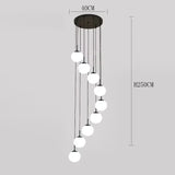2026 Nordic White Ball Chandelier Lights Modern Led Long-Line Minimalist Lamp Living Room Villa Hotel Spiral Staircase Decor Lam