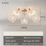 Chandeliers living room ceiling lamp kitchen solid wood E27 pendant lights dining room white/black ceiling light