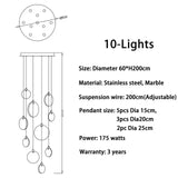 Nordic LED Marble Ceiling Chandelier Ceiling Lamps Pendant Lights for Attic Lobby Lighting Living Room Staircase  Home Decor