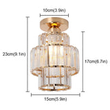 Modern Crystal Ceiling Light Flush Mount Ceiling Chandeliers Lamp LED Bedroom Corridor Entrance Lighting Fixtures E27 Gold Black