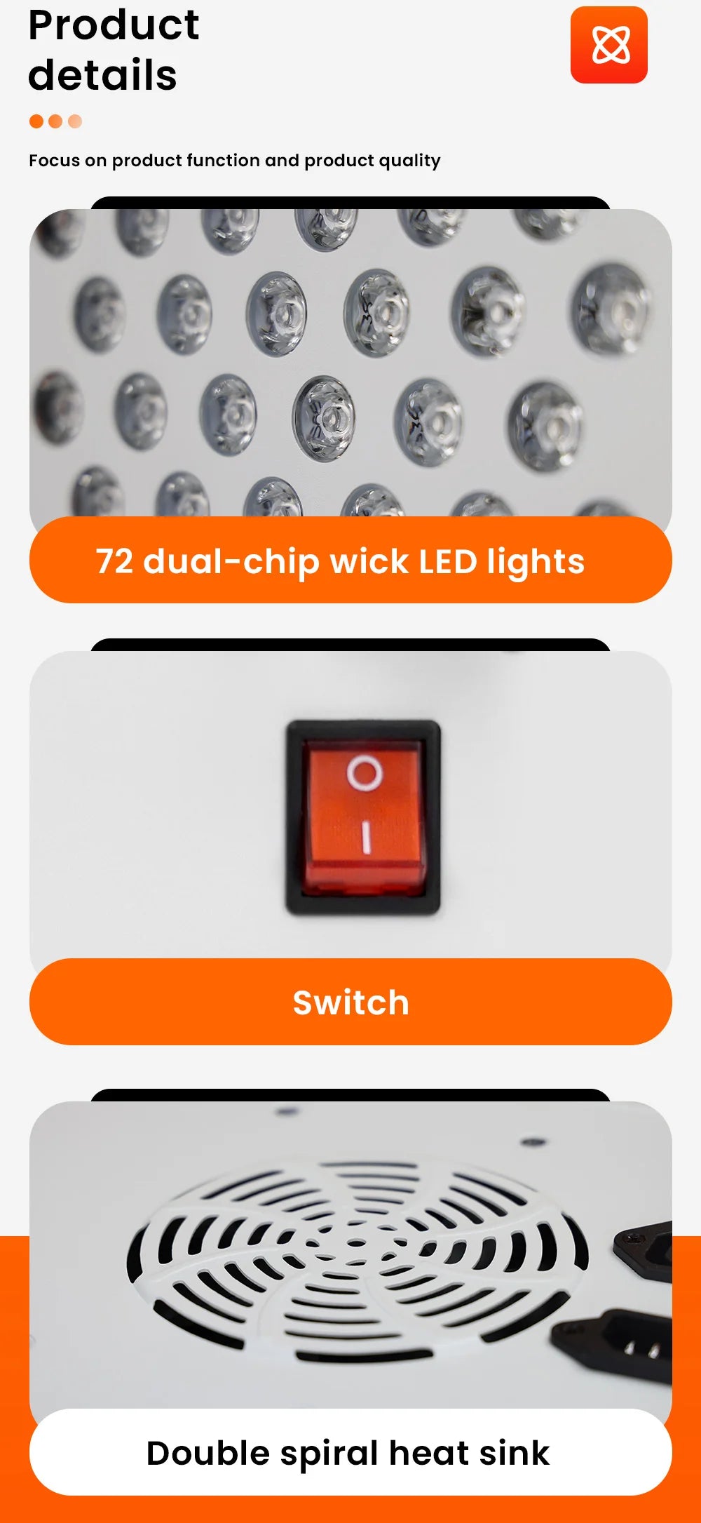 Red Light Therapy LED panel multi-spectral infrared light therapy 630 650 660 670 810 830 850 1060nm