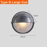 Outdoor Retro LED Wall Lamp E27 Industrial Vintage IP65 Waterproof Glass Ceiling Sconce Bathroom Garden Porch Wall Light Fixture