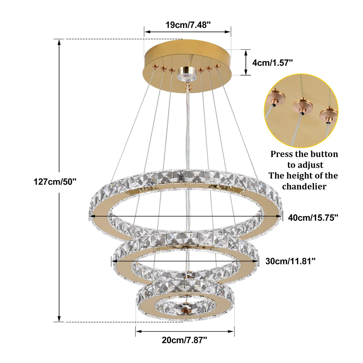 French Luxury Crystal Chandelier - Modern LED Ceiling Light for Living Room
